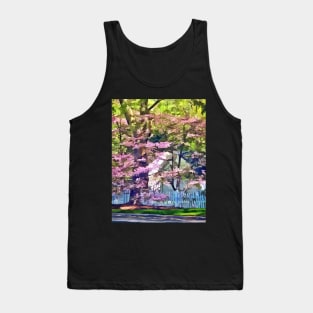 Spring - White Picket Fence by Flowering Trees Tank Top